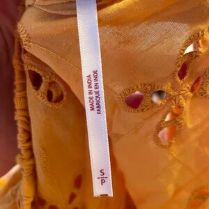 Free People Mustard Yellow Eyelet Top